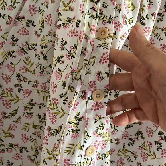 J.Crew Cotton button down blouse tie sleeves reimagined size Med - Picture 4 of 8